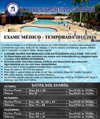 Exame Médico Temporada 2015 / 2016