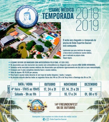 Exame Médico Temporada 2018 / 2019