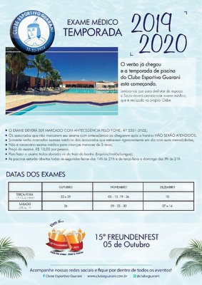Exame Médico Temporada 2019 / 2020