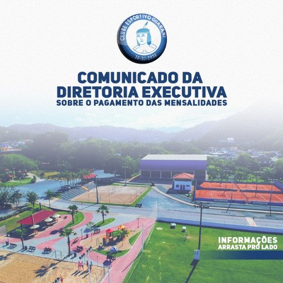 Comunicado sobre pagamento das mensalidades