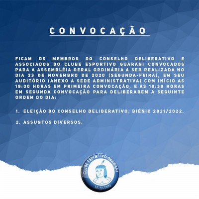 Convocação para Assembléia Ordinária